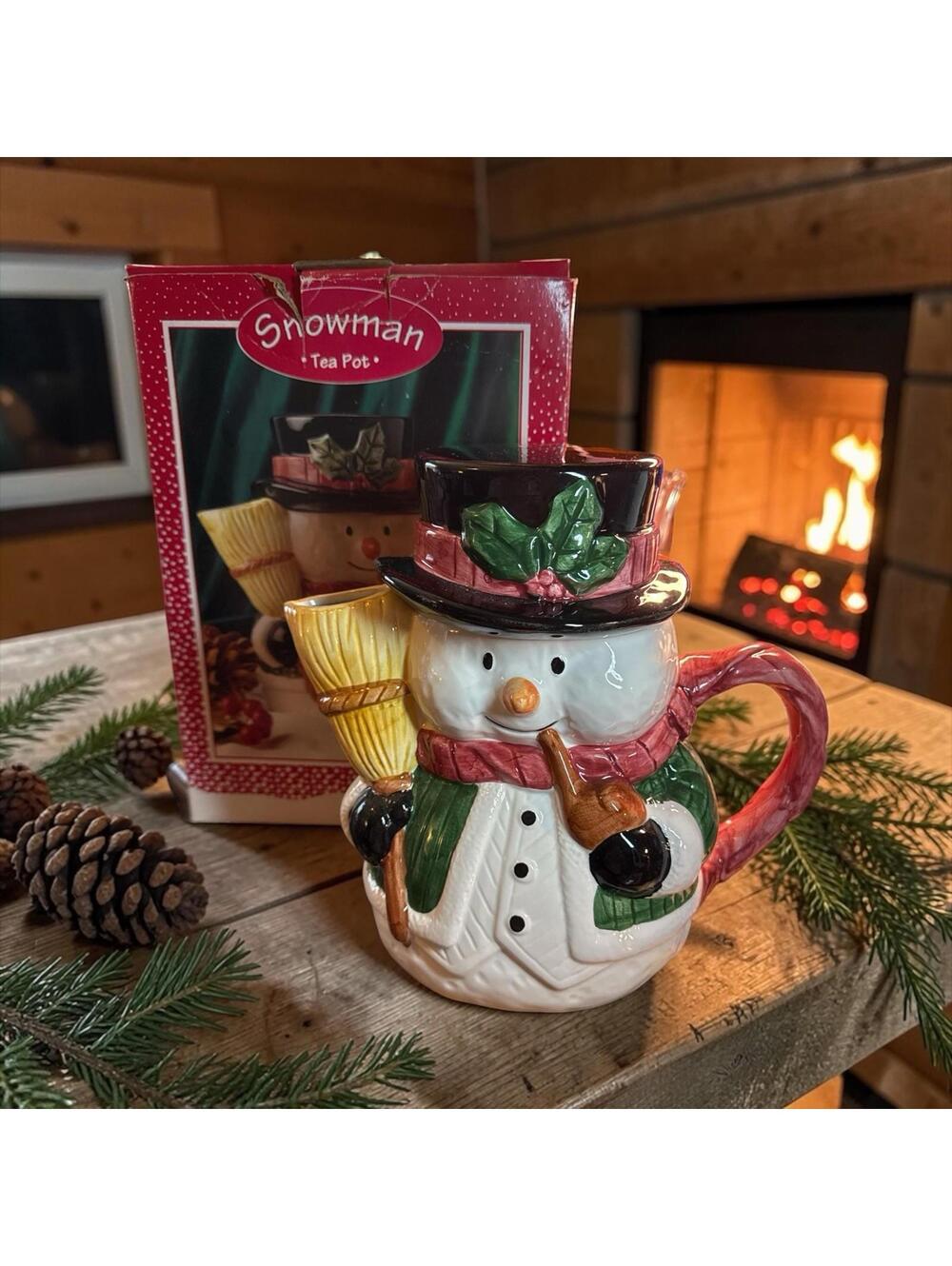 The Home Collection by JCP Snowman Hand Painted Ceramic Teapot 9"H w/box